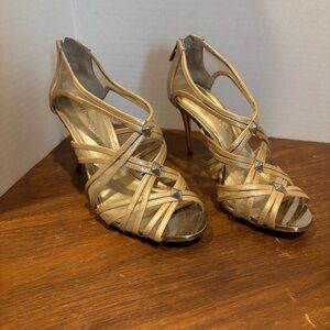 ANTONIO MELANI Gold Strappy Heels